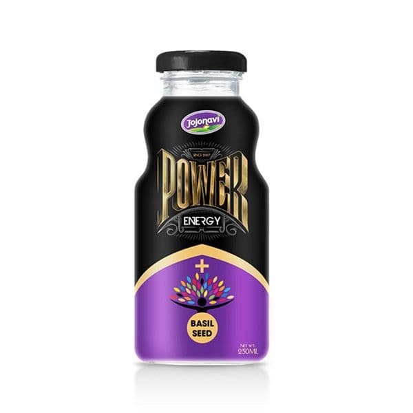JOJONAVI Power Energy Basil Seed-Flavored Energy Drink in Glass Bottle