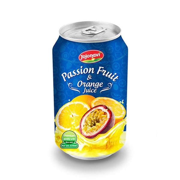 JOJONAVI Canned Passion Fruit Juice with Orange Flavour in 330ml Can