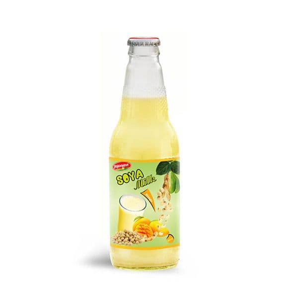 JOJONAVI Mango-Flavored Soya Milk Natural Fruit Juice in Glass Bottle