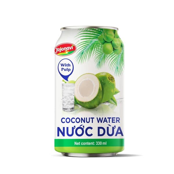 JOJONAVI Coconut Water with Pulp 330ml – Classic Can