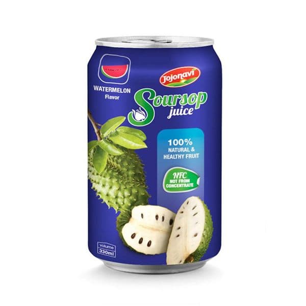 JOJONAVI Aluminium Can Soursop Juice with Watermelon Flavour in 330ml Container