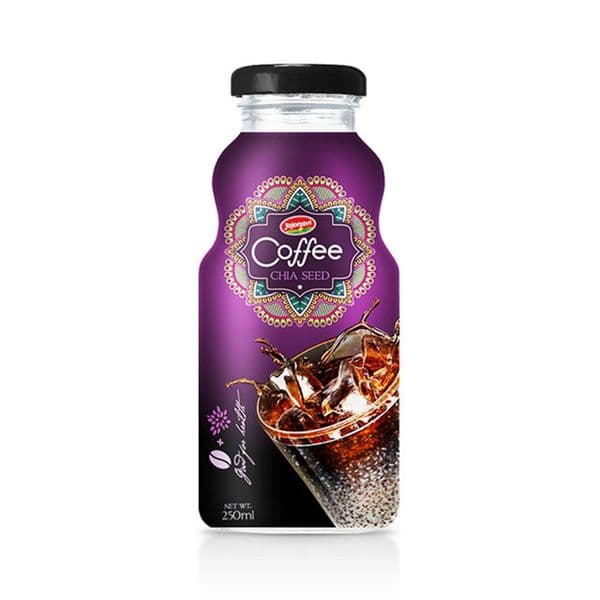 JOJONAVI Vietnamese Coffee with Fruit Juice and Chia Seeds in Glass Bottle