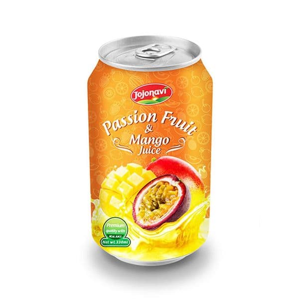JOJONAVI Canned Passion Fruit Juice with Mango Flavour in 330ml Can