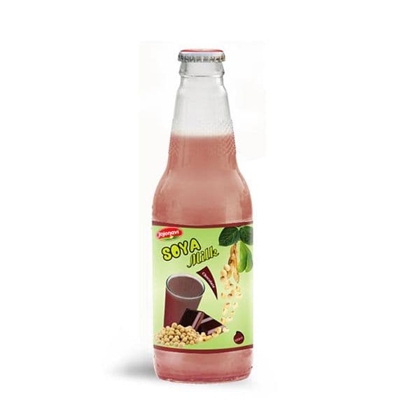 JOJONAVI Chocolate-Flavored Soya Milk Natural Fruit Juice in Glass Bottle