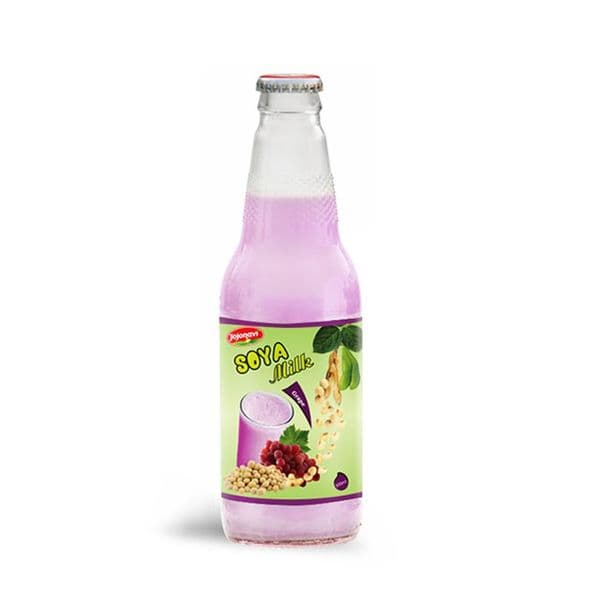 JOJONAVI Grape-Flavored Soya Milk Natural Fruit Juice in Glass Bottle