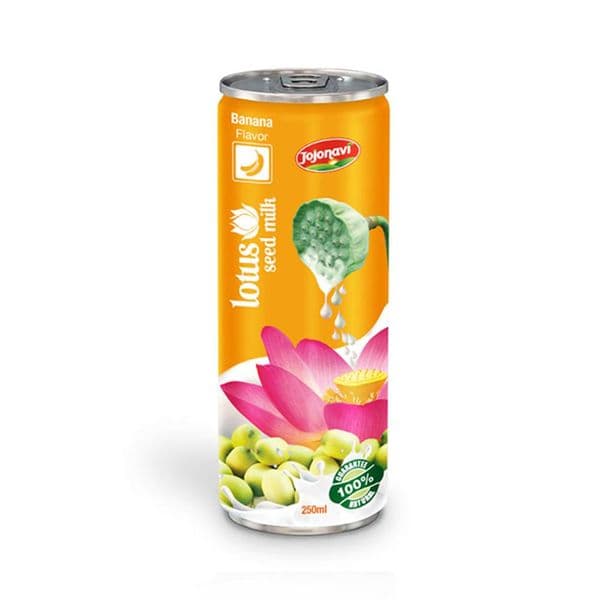 JOJONAVI Lotus Seed Milk with Banana Flavor in 250ml Container