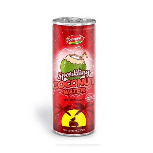 JOJONAVI Sparkling Water with Original Coconut Water and Watermelon Juice in 250ml Can