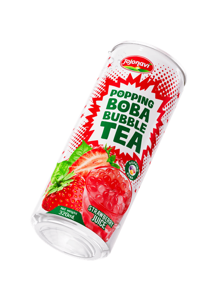 JOJONAVI Strawberry Popping Boba Bubble Tea 320ml