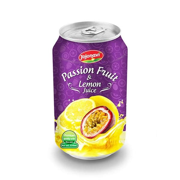JOJONAVI Canned Passion Fruit Juice with Lemon Flavour in 330ml Can