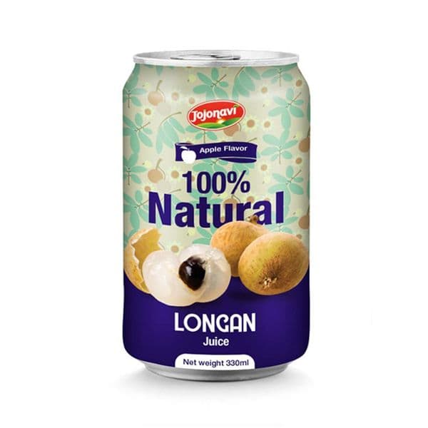 JOJONAVI Canned Longan Juice with Apple Flavour in 330ml Can