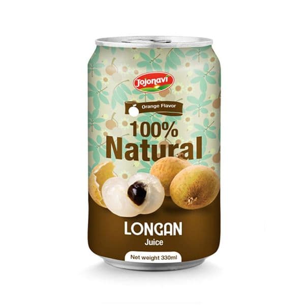 JOJONAVI Canned Longan Juice with Orange Flavour in 330ml Can
