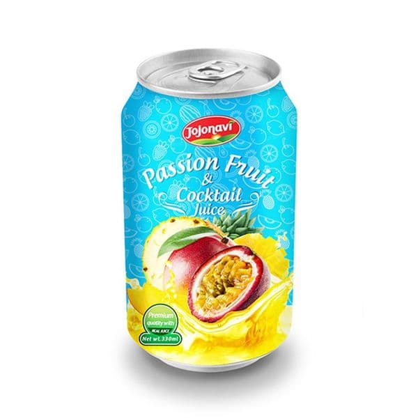 JOJONAVI Canned Passion Fruit Juice with Cocktail Flavour in 330ml Can