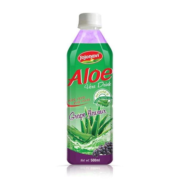 JOJONAVI Grape-Flavored Aloe Vera Juice Drink 500ml Bottle