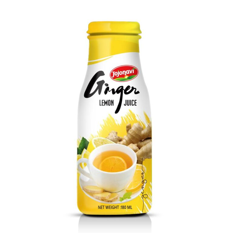 JOJONAVI Ginger Juice with Lemon Juice in Glass Bottle 180ml