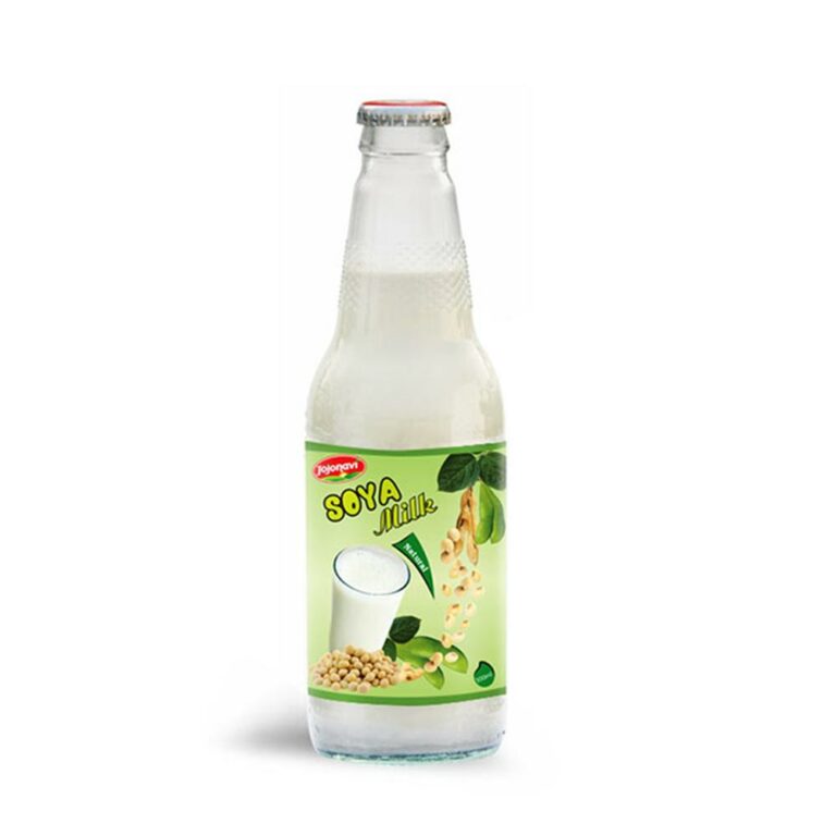 Creamy Natural Fruit Juice Soya Milk in Glass Bottle