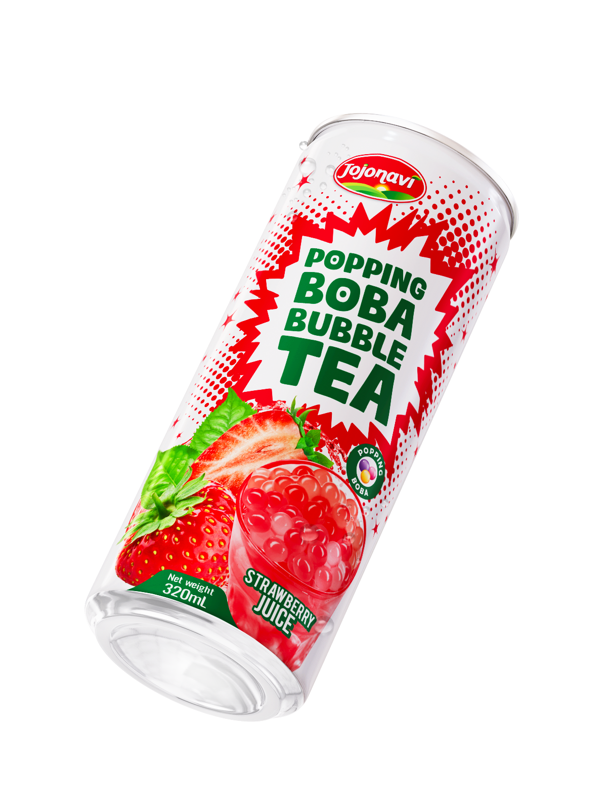 2PNG_JOJONAVI Strawberry Popping Boba Bubble Tea 320ml